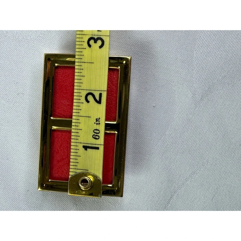 Vintage Solid Brass Miniature Double Picture Frame Gold Tone Tabletop BP 222